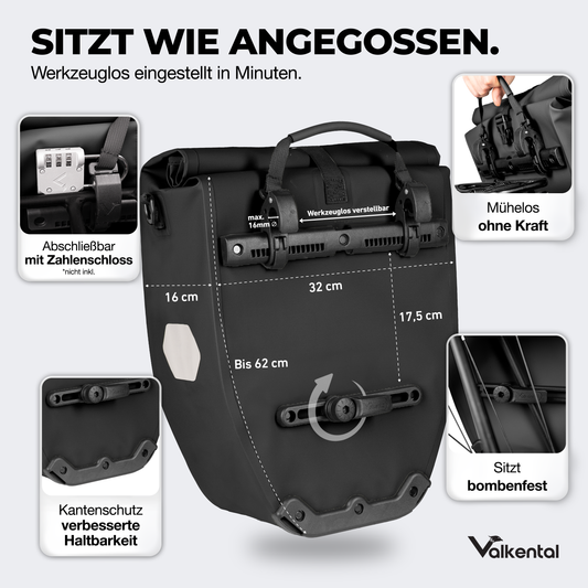 Sac à vélo - grande sacoche de porte-bagages étanche